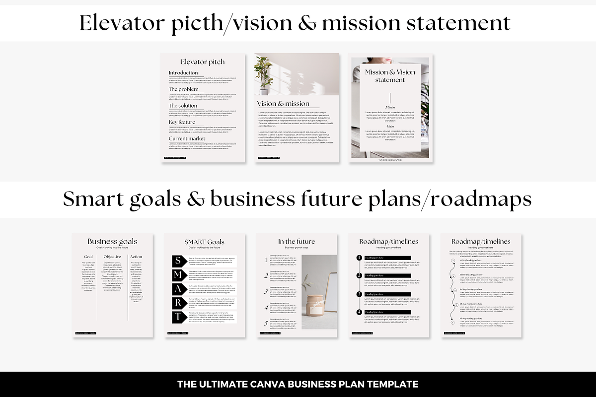 Business plan Canva template, a Design Template by Cate Creates