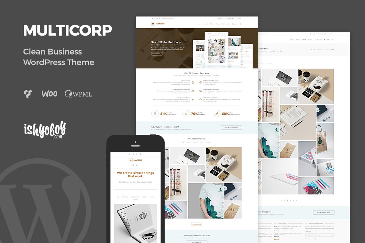 Multicorp - Clean Business WP Theme, a WordPress Template by IshYoBoy (Photo 1 of 10)