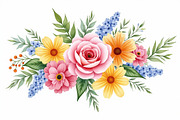 Vibrant Floral Watercolor Bouquet, an Illustration by hafijul (Thumbnail 12 of 13)