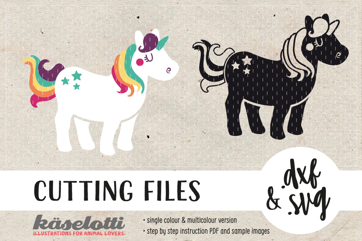 SVG DXF cutting file unicorn, an Illustration by kaeselotti (Photo 1 of 2)
