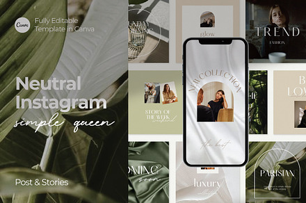 Neutral - Canva Instagram Pack, a Social Media Template by Simple Queen