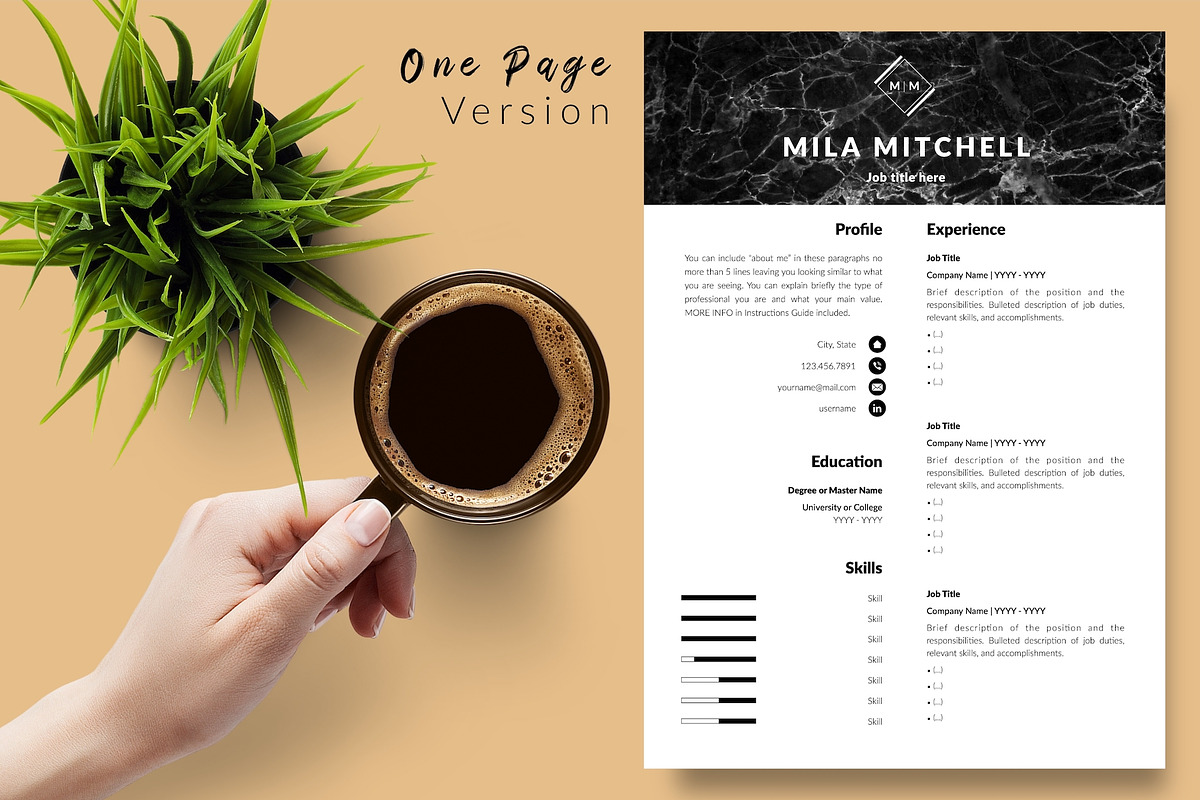 Modern Resume Design / CV - Mila, a Resume Template by Templates Design Co. (Photo 2 of 17)