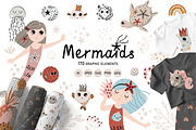 Mermaids baby illustrations, an Animal Illustration by OxanaTally (Thumbnail 1 of 14)