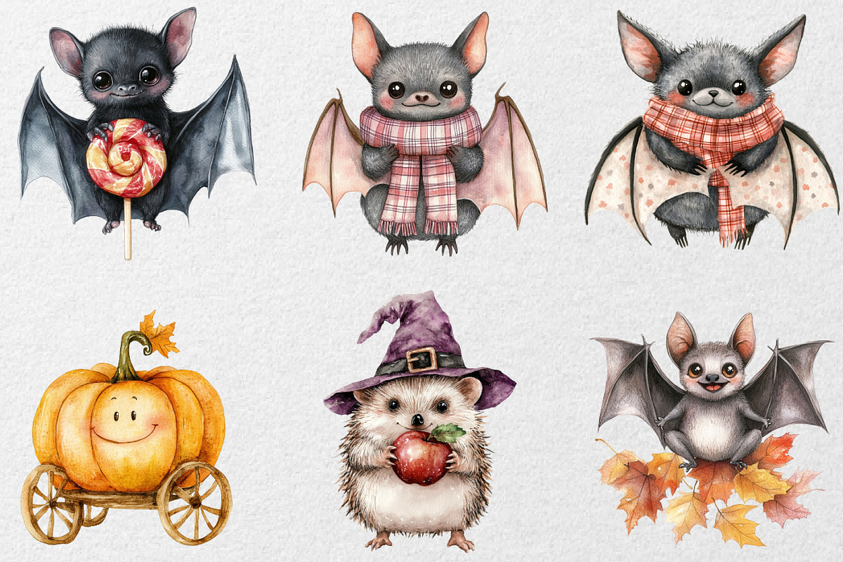 Adorable Halloween Fall Clipart, an Illustration by DreamCafeArt (Photo 2 of 7)