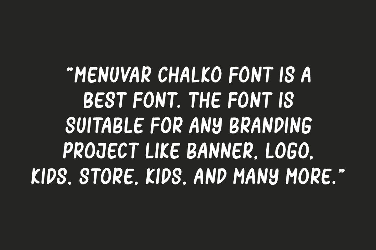 Menuvar Chalko - Chalk & Marker Font, a Sans Serif Font by Iqsiart Studio (Photo 5 of 6)