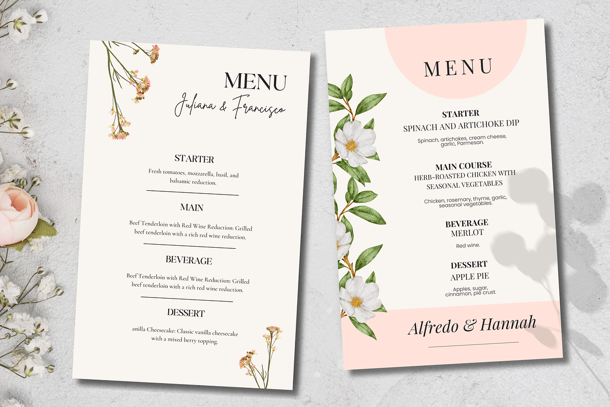 10 Elegant Wedding Menu Templates, a Templates & Theme by TemplateCastleStore (Photo 7 of 9)