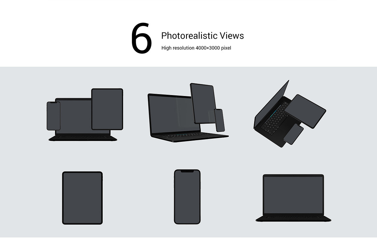 Black Devices Mockup Set, an iPhone Mockup by Seven Lights (Photo 2 of 20)