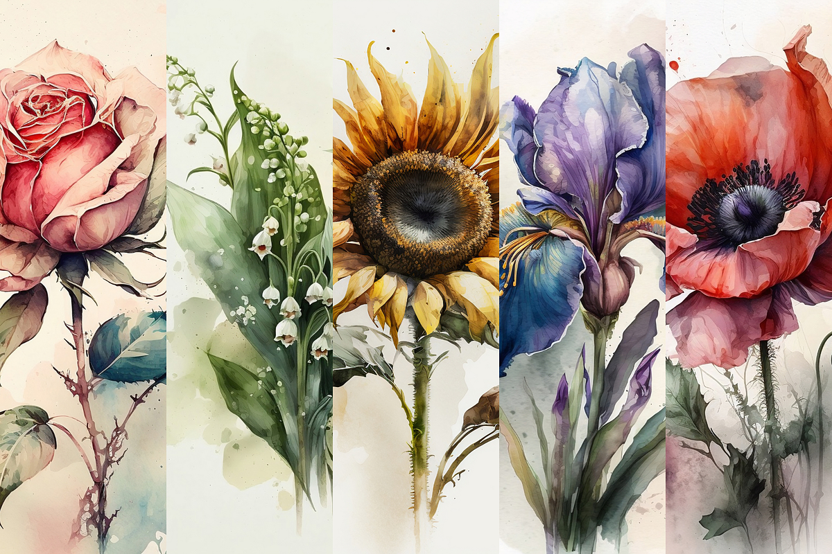 Watercolor Flowers Collection, a Decorative Illustration by Cam' Studio (Photo 2 of 9)