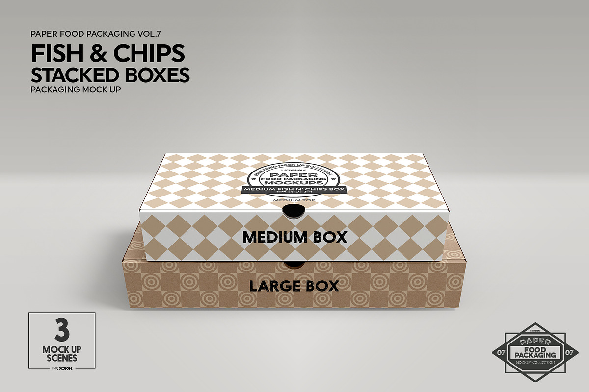 Stacked Fast Food Boxes Mockup, a Packaging Mockup by INCDesign (Photo 5 of 10)
