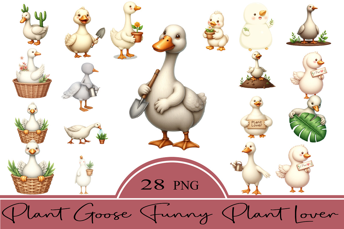 Plant Goose PNG, Funny Plant Lover P, an Illustration by CrexoraLab (Photo 5 of 5)