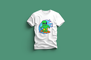 Cute Alien Surfing With Surfboard, a Sport Illustration by Artstorystudio (Thumbnail 3 of 3)
