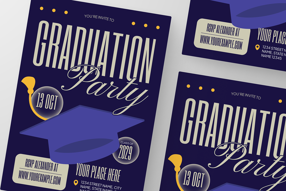 Modern Graduation Invitation, a Flyer Template by Annora Studio (Photo 6 of 6)