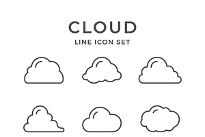 Set line icons of cloud, an Outline Icon by motorama