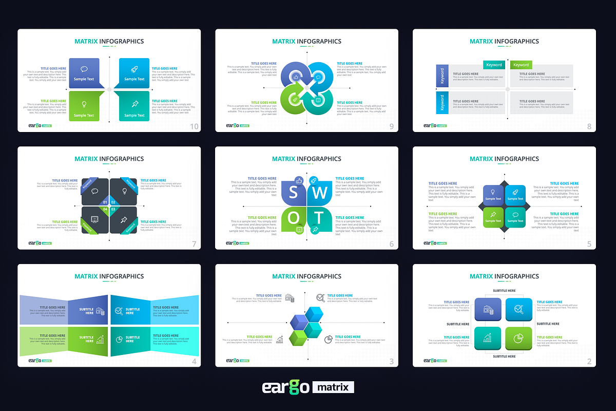 Eargo Matrix Infographics PowerPoint, a Presentation Template by Premast (Photo 3 of 7)