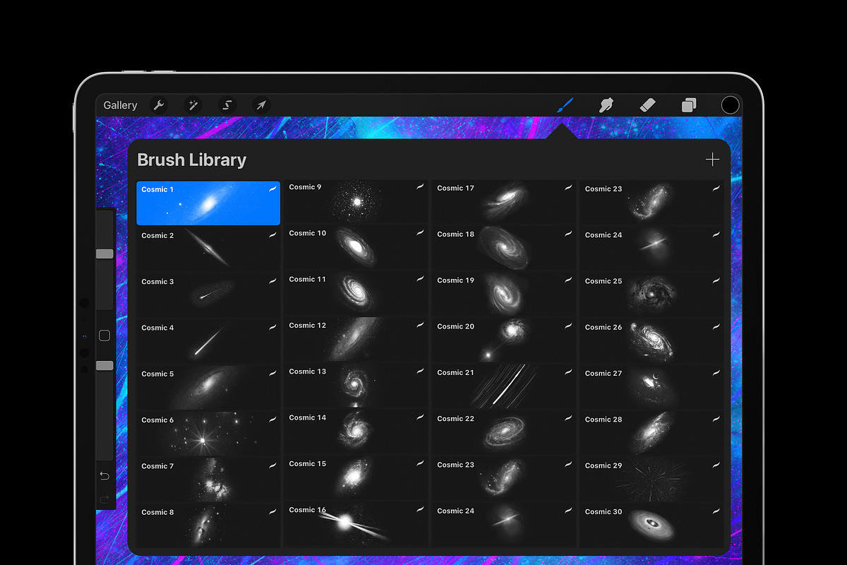 Procreate Cosmic Brushes, a Brush Add-On by Nurmiftah