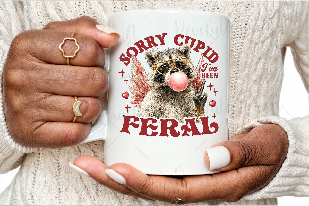 Funny Valentine's Day Raccoon Png, an Illustration by OK Design (Photo 6 of 6)