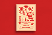 Red Vintage Christmas Fair  Flyer, a Flyer Template by VectorVactory (Thumbnail 1 of 3)