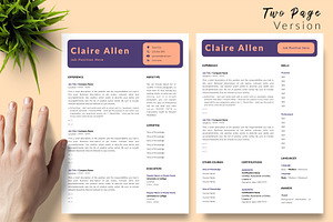 Creative Resume Design / CV - Claire