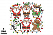 Cute Christmas Friends PNG Bundle, an Illustration by Daily.Designs (Thumbnail 1 of 10)