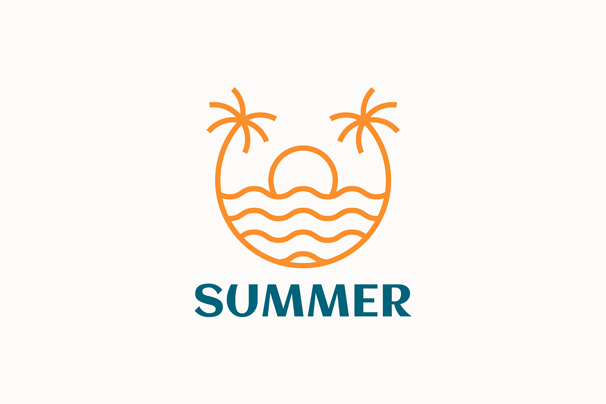 Beach Summer Abstract Logo Badge, a Branding & Logo Template by Signatoro (Photo 1 of 3)