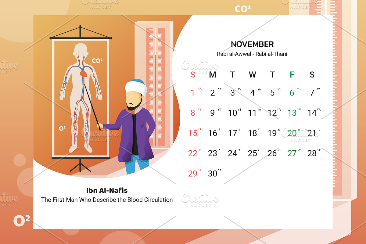 2020 Calendar - Muslim Scientist, a Stationery Template by Ted-sign (Photo 12 of 39)