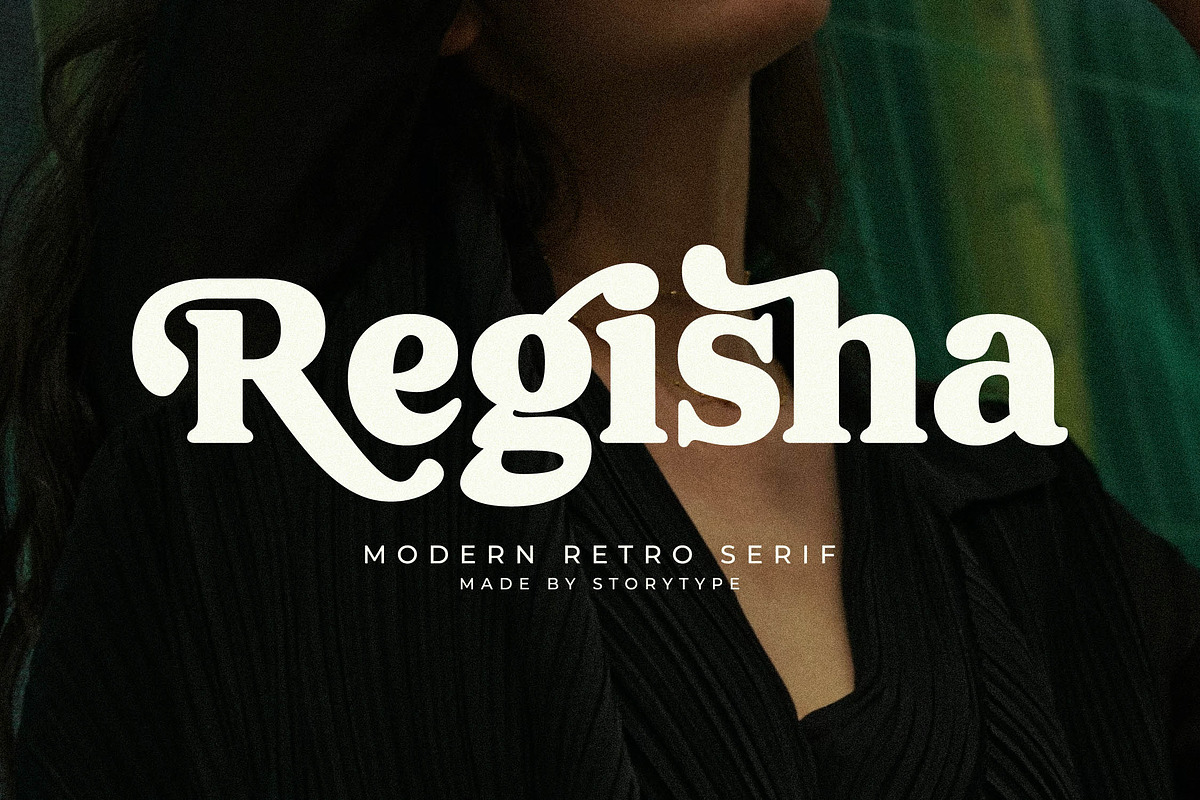 Regisha Modern Retro Serif Font, a Serif Font by Storytype Studio (Photo 1 of 15)