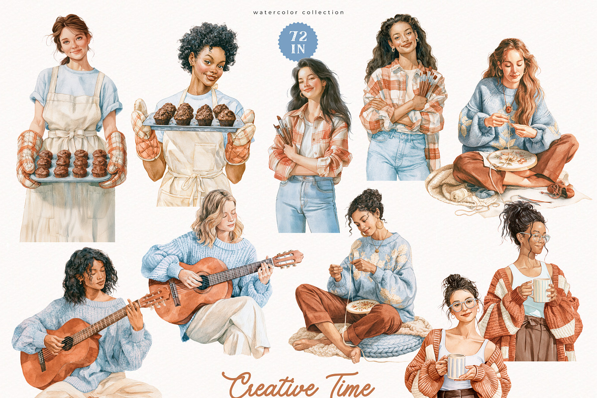 Creative Time Collection, a Seasonal Illustration by PeDe Designs (Photo 3 of 17)