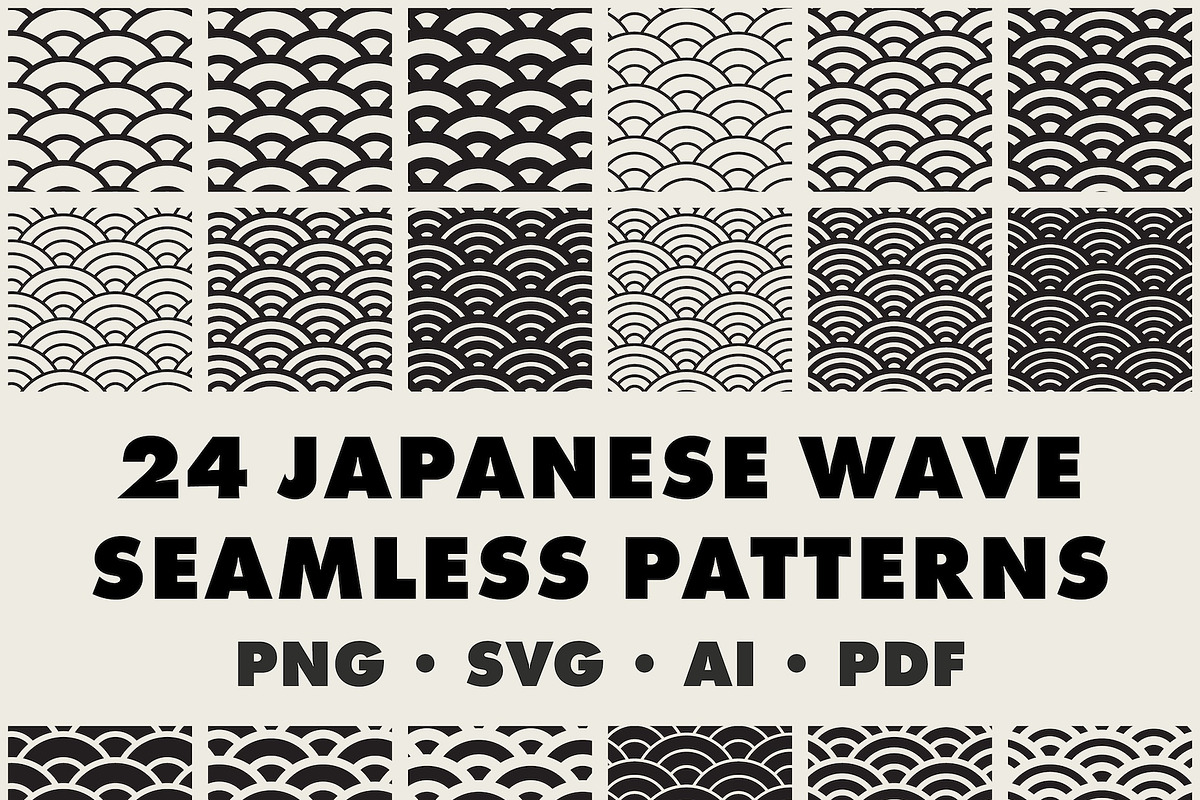 24 Japanese Wave Patterns, a Pattern Graphic by Brian Ritter Design (Photo 3 of 3)