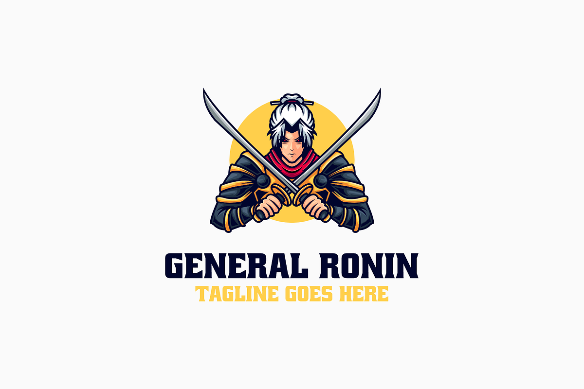 General Ronin Mascot Cartoon Logo, a Branding & Logo Template by Artnivora.Std