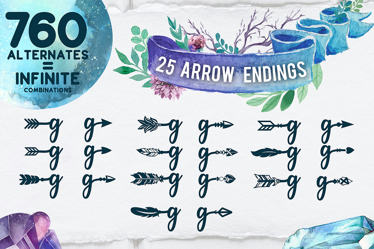 Bohema Spirit font and illustrations preview 2