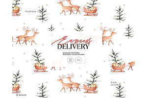 Christmas delivery reindeer pattern, a Pattern Graphic by Milatoo