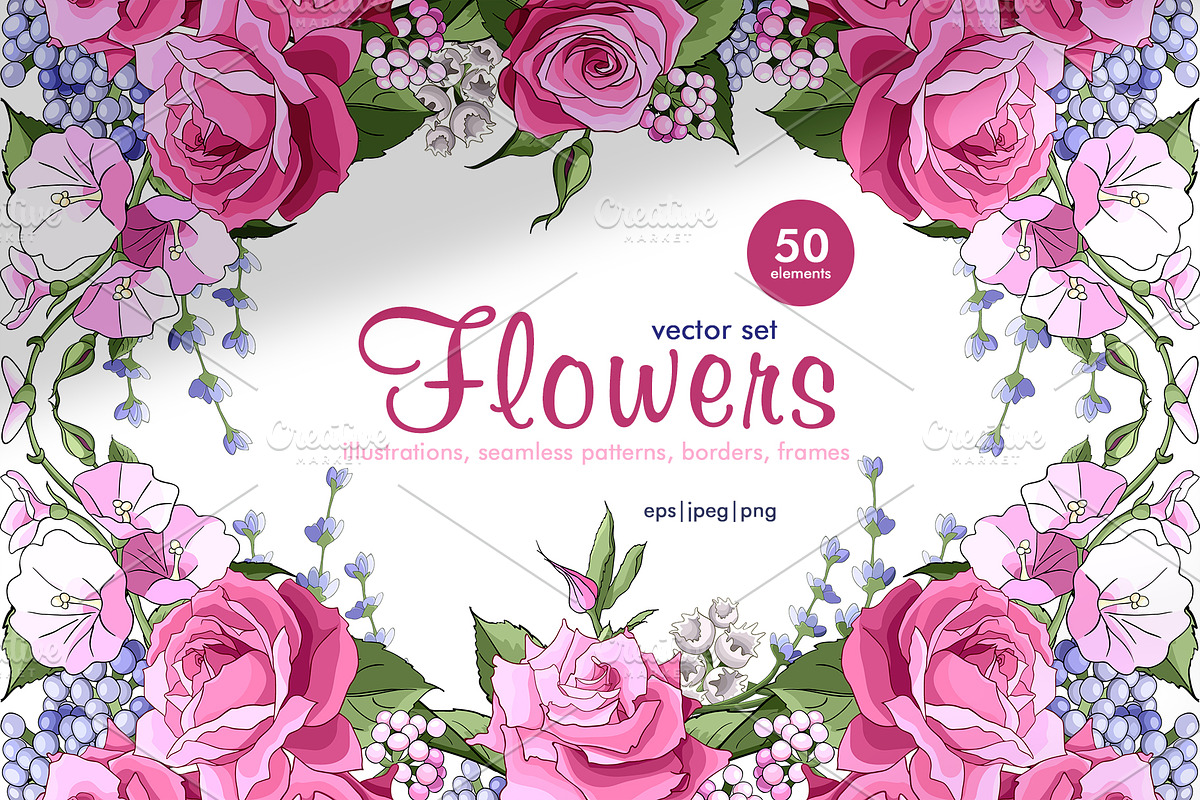 Flowers. Vector set, a Pattern Graphic by Sam2211 (Photo 1 of 13)
