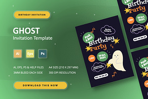 Ghost - Birthday Invitation, an Invitation Template by StreaksideStd
