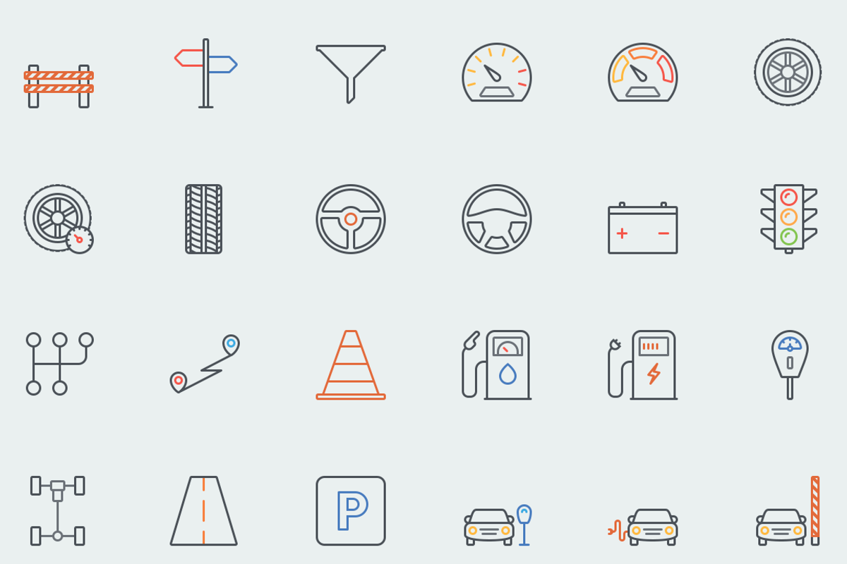 Cars & Transport Color Icons, an Icon by brandcut (Photo 2 of 4)