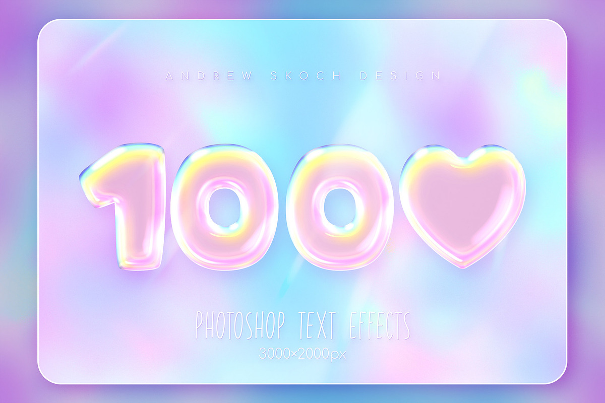 Holographic Balloon Text Effect, a Layer Style Add-On by Andrew Skoch Design (Photo 4 of 5)