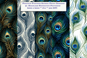 Peacock Feather Animal Print Designs