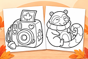 Fall Season Coloring Pages Vol. 1, a Seasonal Illustration by Inkivelle Studio (Thumbnail 2 of 3)