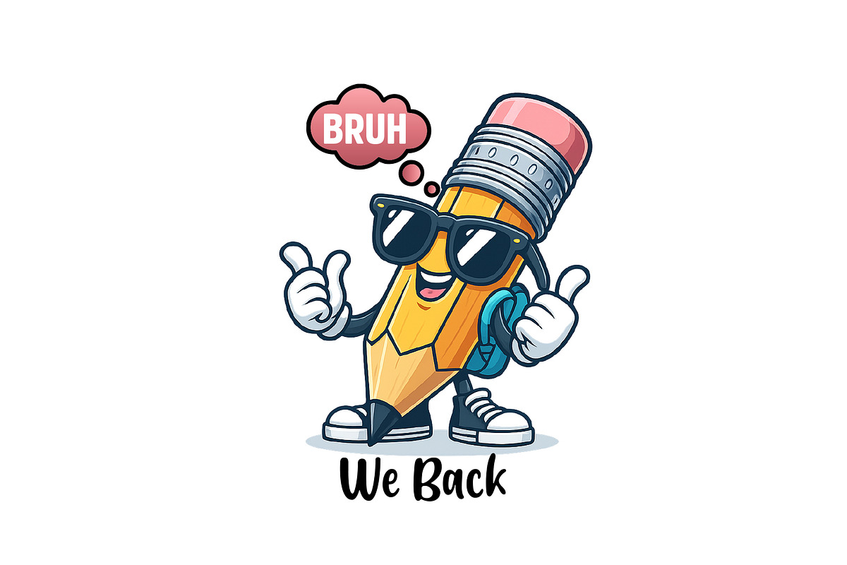 Bruh We Back to School Png, Teacher, an Illustration by Star Graphic Design