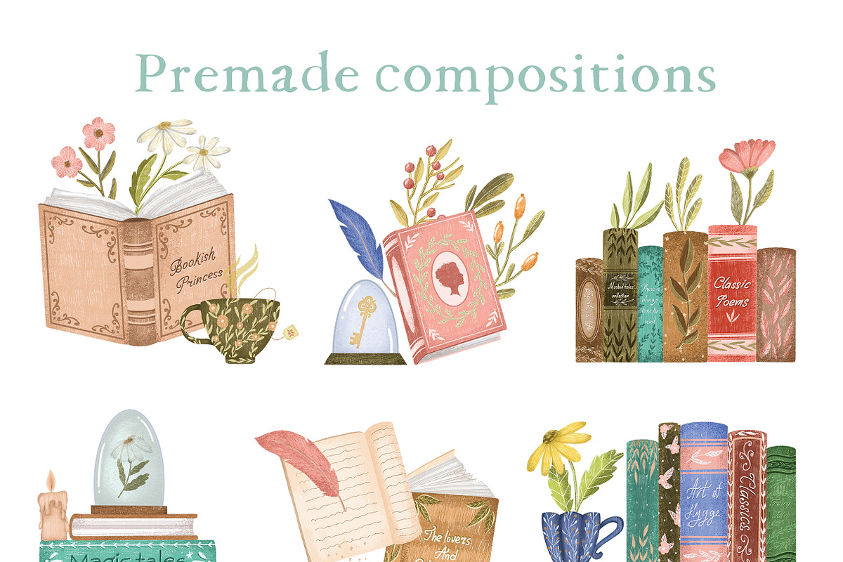 Reading time clipart digital papers, an Object Illustration by Yelloo Fish (Photo 8 of 13)