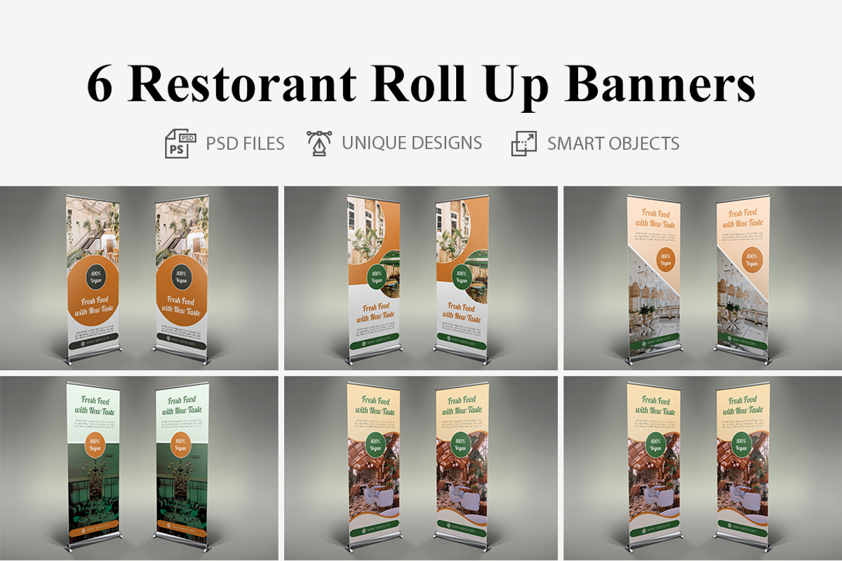 6 Restorant Roll Up Banners SK, a Presentation Template by UNIK Agency (Photo 1 of 7)
