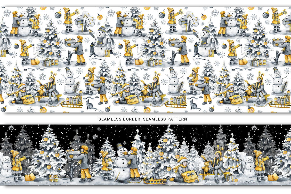 Gristmas winter digital paper, a Pattern Graphic by Artmanata (Photo 3 of 12)