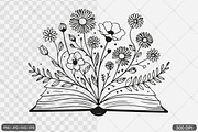 Floral Book SVG PNG Bundle Vol. 1, an Illustration by Actual Pixel (Thumbnail 28 of 29)