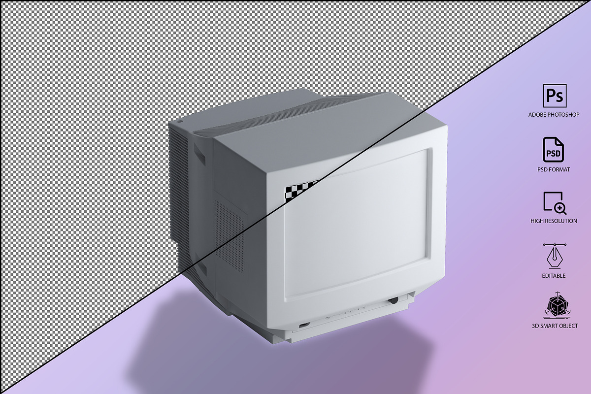 Generic CRT Monitor Mockup, a Mockup by GraphicVil (Photo 20 of 23)