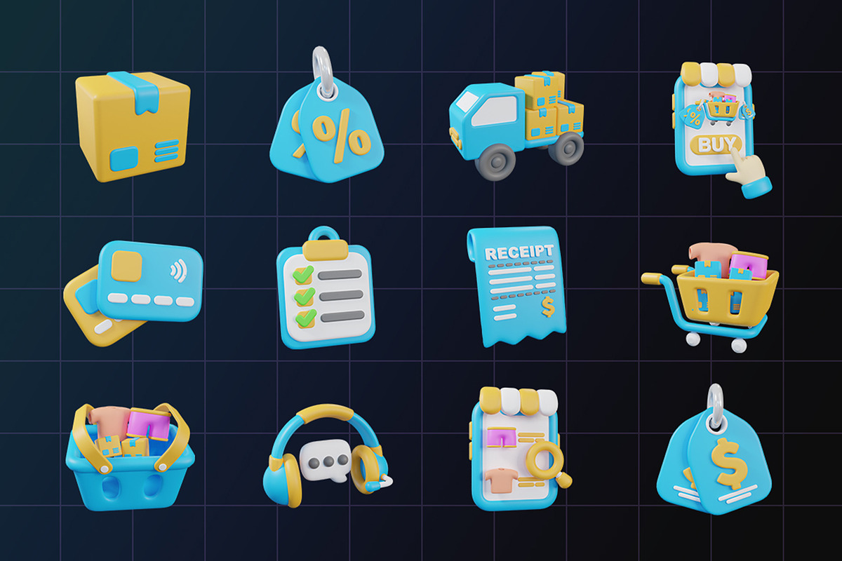 3D E-Commerce Icon Pack, an Object Graphic by Artnivora.Std (Photo 4 of 4)