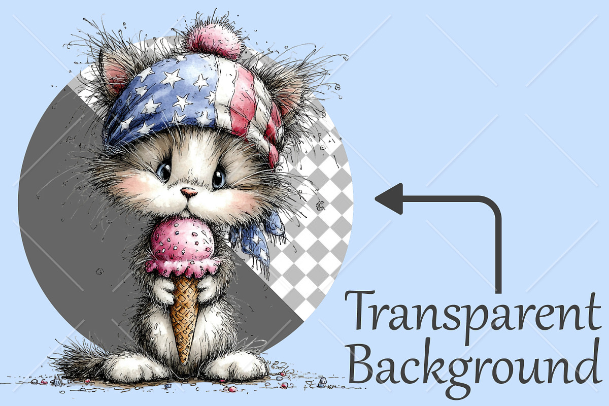 Whimsical 4th Of July Animals PNG, a Seasonal Illustration by Canvas Craft (Photo 2 of 10)