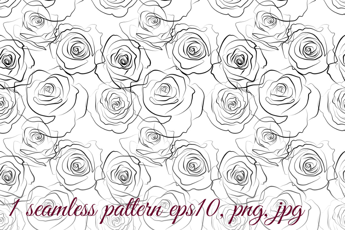 Eyes and Roses Vector Illustrations, a Texture Illustration by esylvia (Photo 2 of 4)