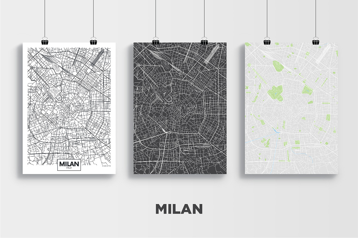 5 maps of Italian cities, a Texture Illustration by MaximGertsen (Photo 3 of 9)