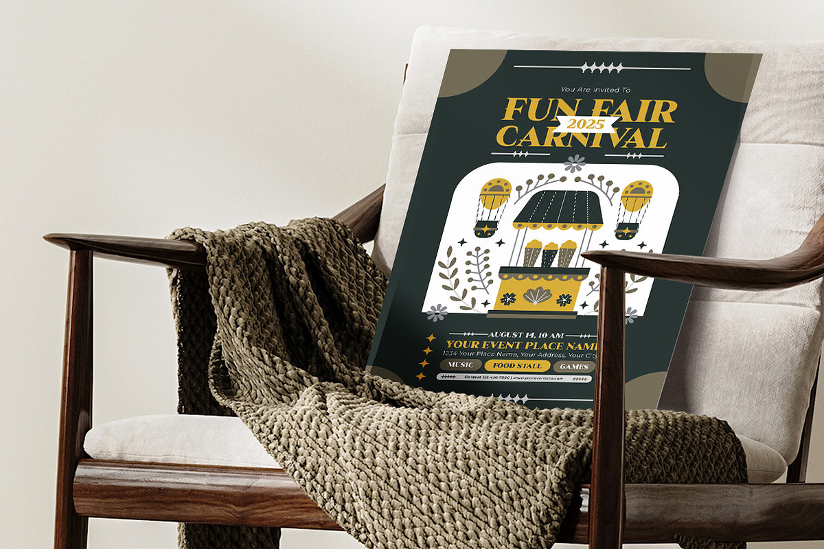 Folk Art Fun Fair Carnival Flyer, a Flyer Template by Hole Hope Design (Photo 6 of 6)