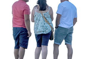 Three adult people rear view isolated photo, a Person Photo by DanFLCreativo
