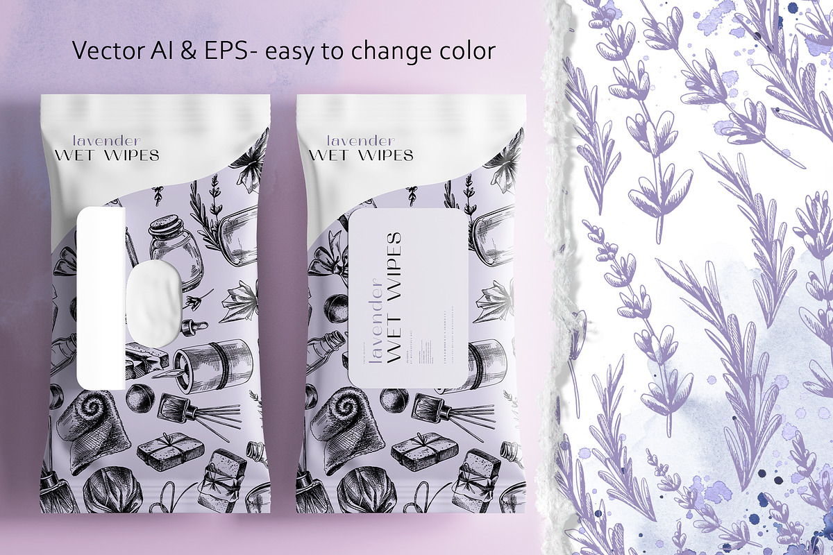 Cosmetics lavender SPA line clipart, an Illustration by NATASHA CHU (Photo 3 of 16)